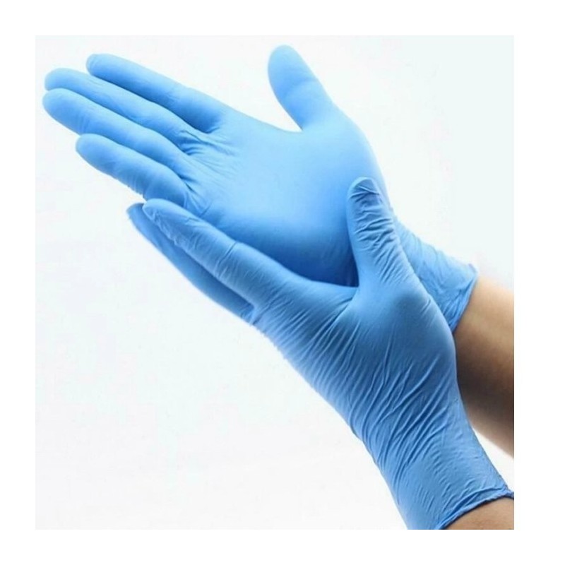 . NITRILE GLOVES BLUE – BOX 100pcs Size M